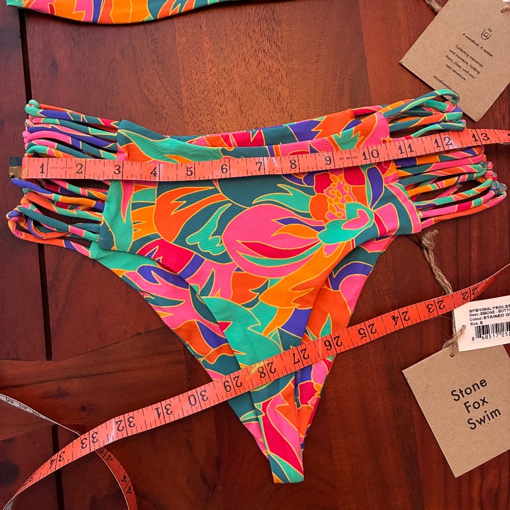NWT Stone Fox Swim 2 piece set in Stained Glass print Bliss top & Simone bikini - Picture 10 of 16